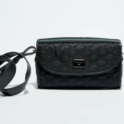 Sac en Toile brodée Je t'Attends Je t'Aime nº1 noir - 14x25x7 cm