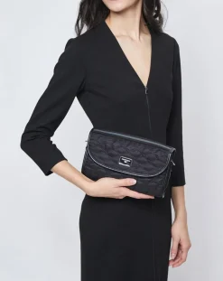 Sac en Toile brodée Je t'Attends Je t'Aime nº1 noir - 14x25x7 cm