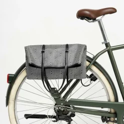 Sac en Toile enduite & Cuir Faret noir/blanc - 38x36x8.5 cm