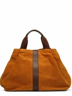 Sac en Velours de Cuir Pinasse Marron - 65x34x26 cm
