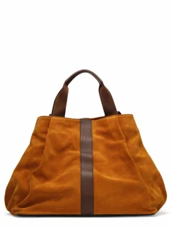 Sac en Velours de Cuir Pinasse Marron - 65x34x26 cm