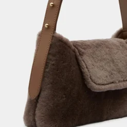 Sac enveloppe en Cuir & Peau Shearli marron foncé 16x28x6 cm