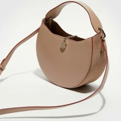 Sac porté épaule en Cuir Arlène beige rosé - 25x20x9cm