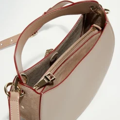 Sac porté épaule en Cuir Arlène beige rosé - 25x20x9cm