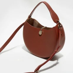 Sac porté épaule en Cuir Arlène marron - 25x20x9 cm