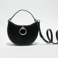 Sac porté épaule en Cuir Arlène noir - 25x20x9 cm