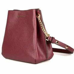 Sac seau en Cuir Teagen bordeaux - 17x12x9 cm