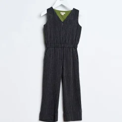 Salopette Aurelie à rayures bleu marine