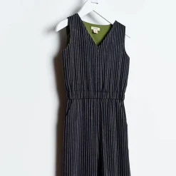 Salopette Aurelie à rayures bleu marine