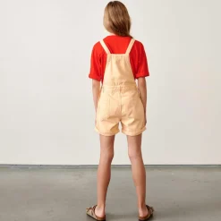 Salopette short Pepina en Toile de coton saumon