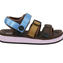 Sandales Baza marron/doré/bleu