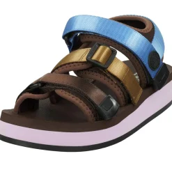 Sandales Baza marron/doré/bleu