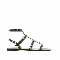 Sandales en cuir Rockstud noires
