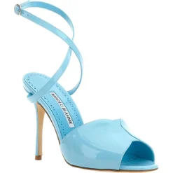 Sandales en Cuir verni Hourani bleu clair - Talon 10.5 cm