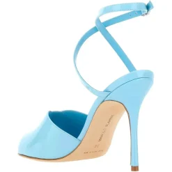 Sandales en Cuir verni Hourani bleu clair - Talon 10.5 cm