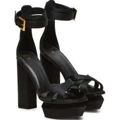 Sandales en Soie Ava noires - Talon 14 cm