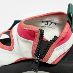 Sandales en Velours de Cuir Surf blanc/rose