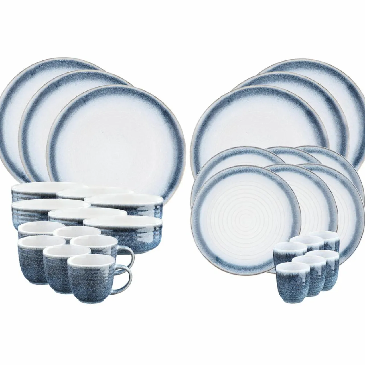 Service Complet Cosmos bleu/blanc nacré - 30 pièces
