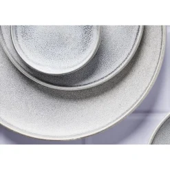 Service Complet en Grès Stone gris clair - 48 pièces