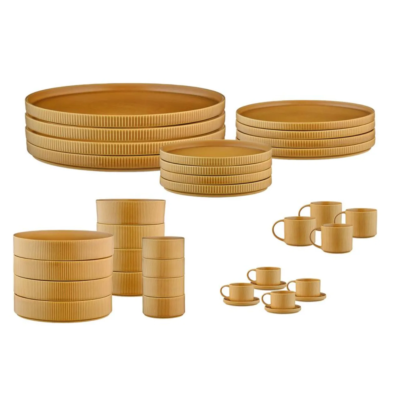 Service Complet Scandi jaune ocre - 36 Pièces