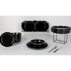 Service de table en Grès Baltic noir - 18 pièces