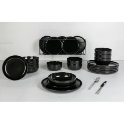 Service de table en Grès Baltic noir - 24 pièces