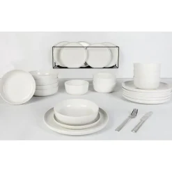 Service de table en Grès Baltic blanc - 24 pièces