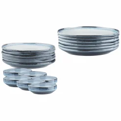 Service de table en Grès Les Essentiels Genesis bleu - 18 pièces