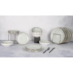 Service de table en Grès Murano vert - 18 pièces