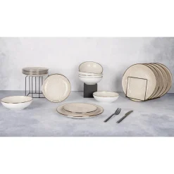 Service de table en Grès Murano beige - 18 pièces