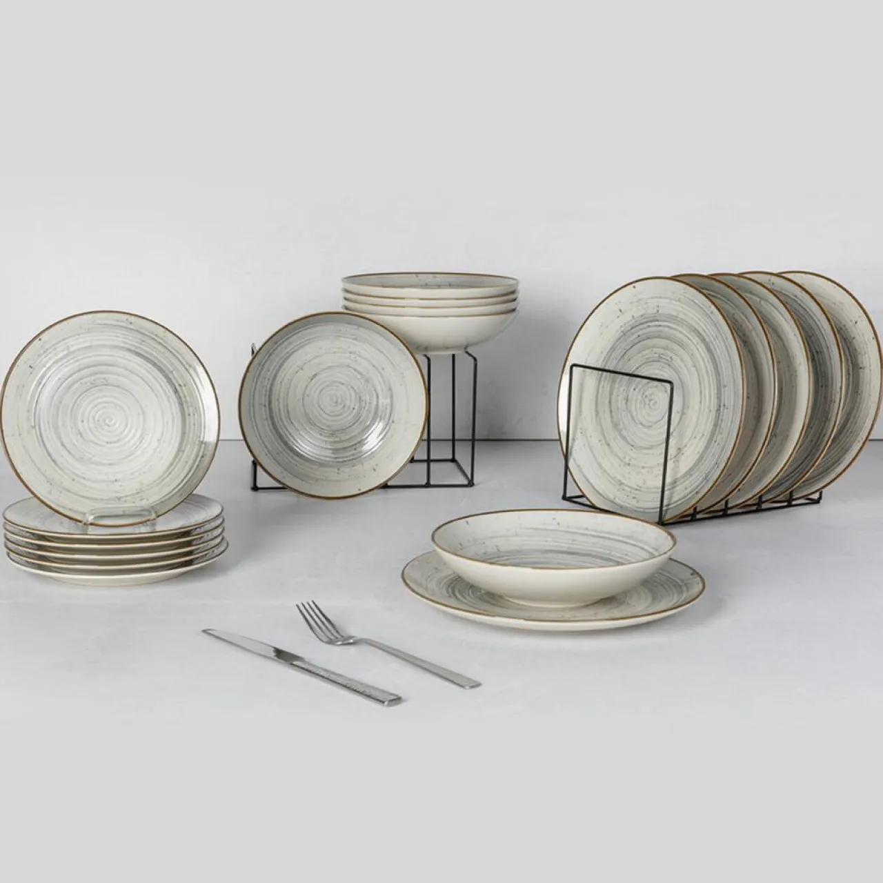 Service de table en Grès Sintra bleu -18 pièces