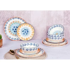 Service Les Essentiels en Porcelaine Napoli multicolore - 12 pièces