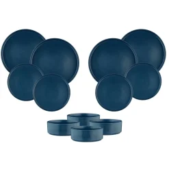 Service Les Essentiels Scandi bleu marine - 12 Pièces
