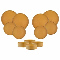 Service Les Essentiels Scandi jaune ocre - 12 Pièces