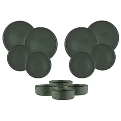 Service Les Essentiels Scandi vert olive - 12 Pièces