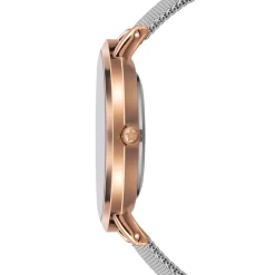 Set Montre Femme 2 Bracelets Classique en Acier argenté/rose doré