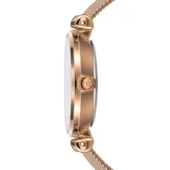 Set Montre Femme 2 Bracelets Gold Shore en Acier & Cuir rose doré/blanc