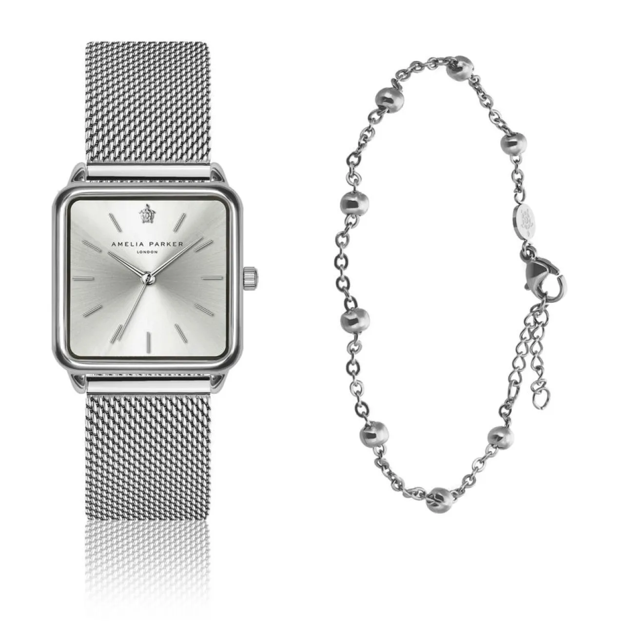 Set Montre Femme & Bracelet Plaza en Acier argenté