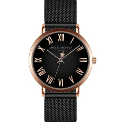 Set Montre Femme 2 Bracelets Grand en Acier rose doré/noir