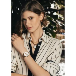 Set Montre Femme & Bracelet Vacation en Acier rose doré