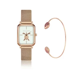 Set Montre Femme & Bracelet Serenity en Acier rose doré