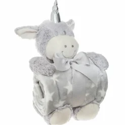 Set Plaid et peluche Licorne aléatoire - 25x20x26 cm