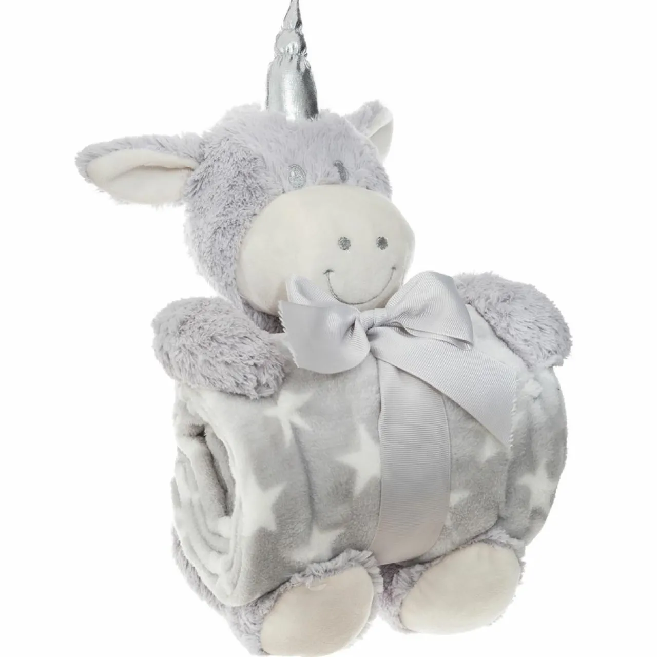 Set Plaid et peluche Licorne aléatoire - 25x20x26 cm