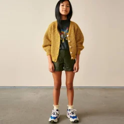 Short Adelle en Cuir vegan vert foret