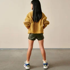 Short Adelle en Cuir vegan vert foret