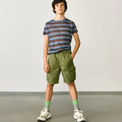 Short Cargo en Toile de coton Paz vert kaki