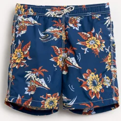 Short de bain Lazo à fleurs bleu foncé
