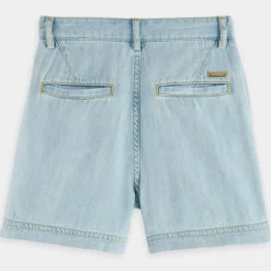 Short en Jean à pince bleu clair