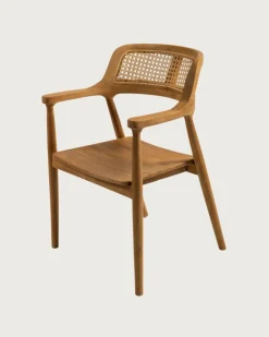 Sienne - Chaise en teck avec détail rotin