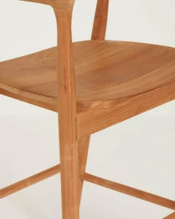Singo - Chaise de bar en teck massif